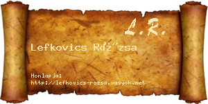 Lefkovics Rózsa névjegykártya
